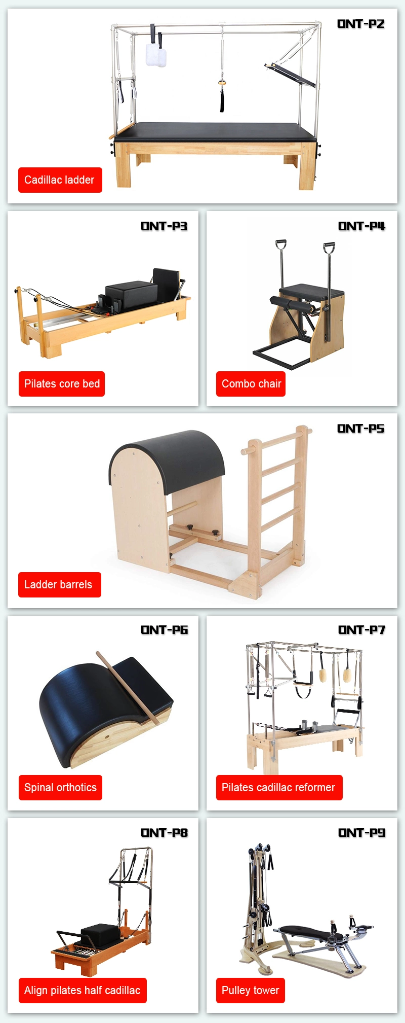 China Ont Brand Wood & Aluminum Pilates Equipments for Home Yoga