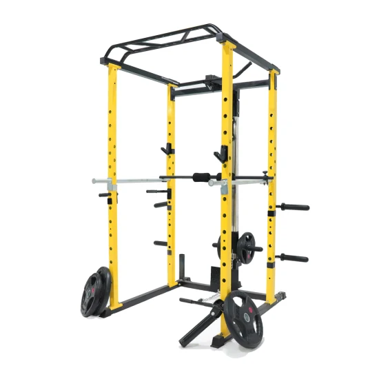 Power Cage, attacco lat pull-down opzionale, acciaio Q235, capacità di carico di 450 kg, accettazione personalizzata di attrezzature fitness per l'allenamento della forza