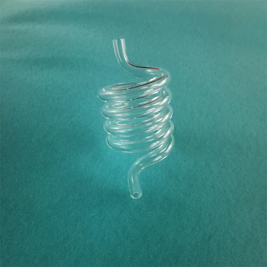 Tubo in vetro al quarzo a spirale trasparente resistente al calore